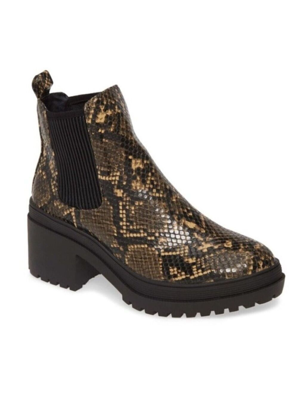 Topshop Brixton Snakeskin Chelsea Boots Women's Size 6.5